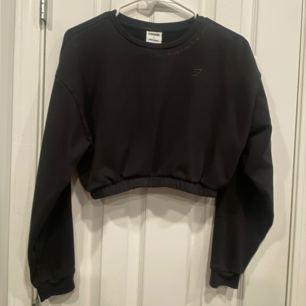 Whitney Simmons cropped pullover in black - gymshark